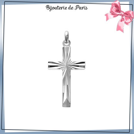 Croix argent étoile - La Bijouterie de Paris