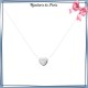 Collier fil transparent coeur zirconium et argent - La Bijouterie de Paris