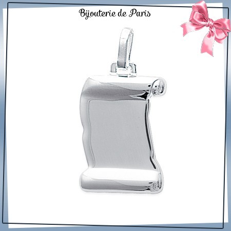 Pendentif parchemin argent - La Bijouterie de Paris