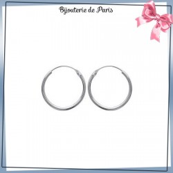 Créoles fil rond argent 1.5 - 25 mm