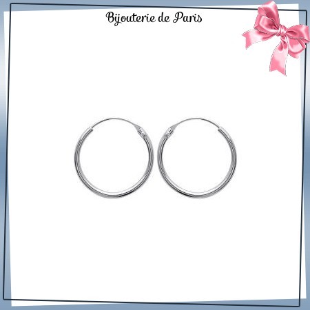 Créoles fil rond argent 1.5 - 25 mm - La Bijouterie de Paris