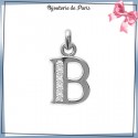 Pendentif initiale B argent et zirconiums