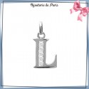 Pendentif initiale L argent et zirconiums