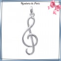 Pendentif clef de sol argent