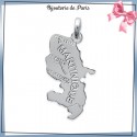 Pendentif carte Martinique argent