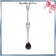 Collier cravate pierres noires et blanches argent - La Bijouterie de Paris