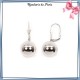 Boucles d'oreilles dormeuses boule en argent - 15 MM - La Bijouterie de Paris