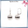 Boucles d'oreilles dormeuses boule en argent - 15 MM - La Bijouterie de Paris