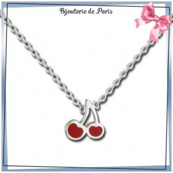 Collier cerises argent