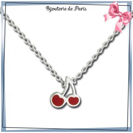 Collier cerises argent - La Bijouterie de Paris