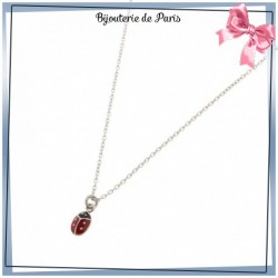 Collier coccinelle argent - La Bijouterie de Paris