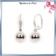 Boucles d'oreilles dormeuses boule en argent - 12 MM - La Bijouterie de Paris