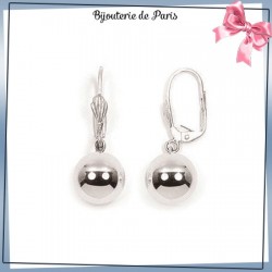 Boucles d'oreilles dormeuses boule en argent - 12 MM