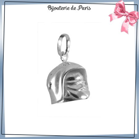 Pendentif casque de pompier argent - La Bijouterie de Paris