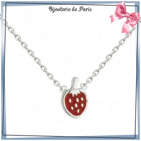 Collier fraise argent - La Bijouterie de Paris