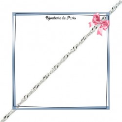 Bracelet maille singapour 2.4 mm argent - La Bijouterie de Paris