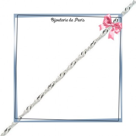 Bracelet maille singapour 2.4 mm argent - La Bijouterie de Paris