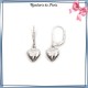 Boucles d'oreilles dormeuses coeur en argent - La Bijouterie de Paris