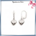 Boucles d'oreilles dormeuses coeur en argent