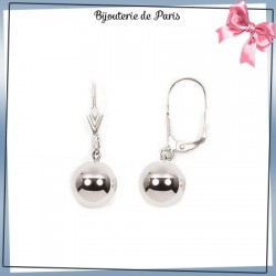 Boucles d'oreilles dormeuses boule en argent - 10 MM