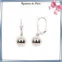 Boucles d'oreilles dormeuses boule en argent - 10 MM