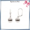 Boucles d'oreilles dormeuses boule en argent - 10 MM - La Bijouterie de Paris