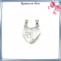 Pendentifs coeur sécable i love you argent