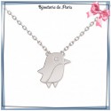 Collier pingouin argent