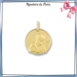 Médaille ange de Raphaël or 18 carats - 17 mm