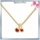 Collier cerises plaqué or - La Bijouterie de Paris