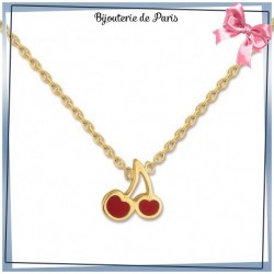 Collier cerises plaqué or