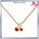 Collier cerises plaqué or