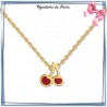 Collier cerises plaqué or - La Bijouterie de Paris
