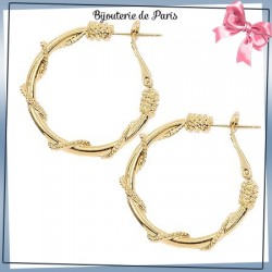 Créoles cordages plaqué or - 30 mm