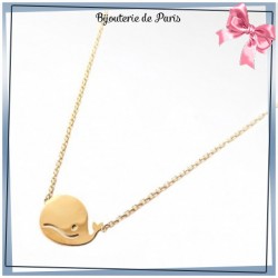 Collier baleine plaqué or