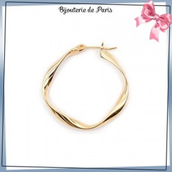 Créoles torsades plaqué or - 30 mm - La Bijouterie de Paris