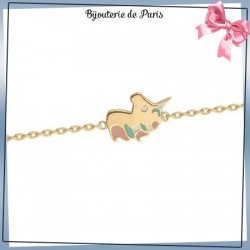 Bracelet licorne plaqué or - La Bijouterie de Paris