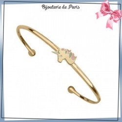 Bracelet jonc licorne plaqué or - La Bijouterie de Paris