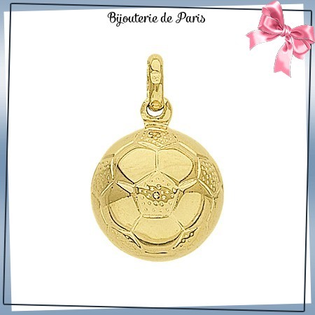 Pendentif ballon de foot plaqué or - La Bijouterie de Paris