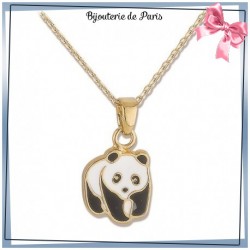 Collier panda plaqué or