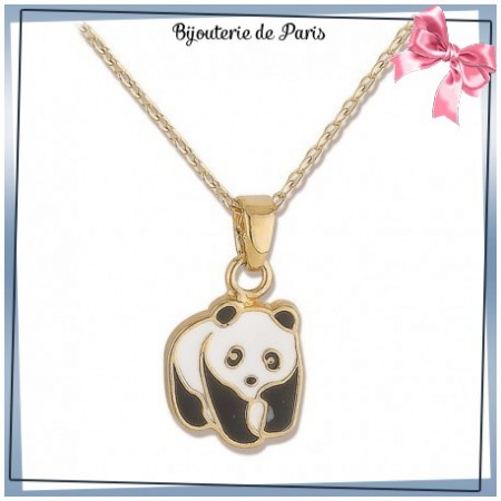 Collier panda plaqué or - La Bijouterie de Paris