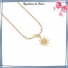 Chaîne cheville soleil plaqué or et zirconium - La Bijouterie de Paris