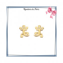 Boucles d'oreilles salamandre plaqué or