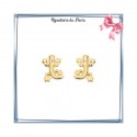 Boucles d'oreilles salamandre plaqué or