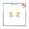 Boucles d'oreilles salamandre plaqué or - La Bijouterie de Paris