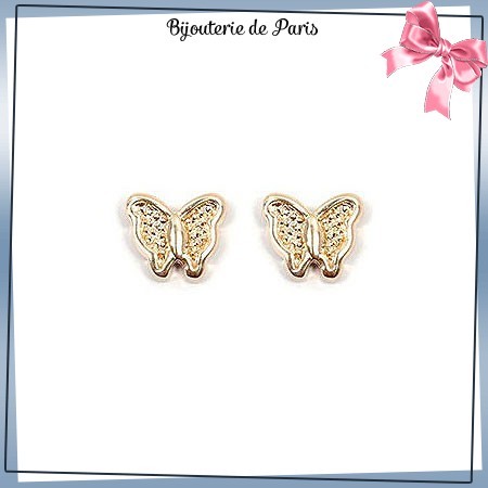 Boucles d'oreilles papillon plaqué or - La Bijouterie de Paris