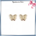 Boucles d'oreilles papillon plaqué or