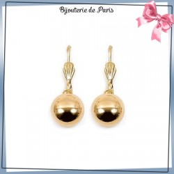 Boucles d'oreilles dormeuses boule en plaqué or - 12 MM