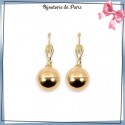 Boucles d'oreilles dormeuses boule en plaqué or - 12 MM