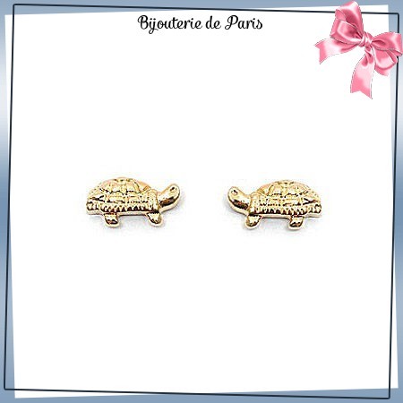 Boucles d'oreilles tortue plaqué or - La Bijouterie de Paris